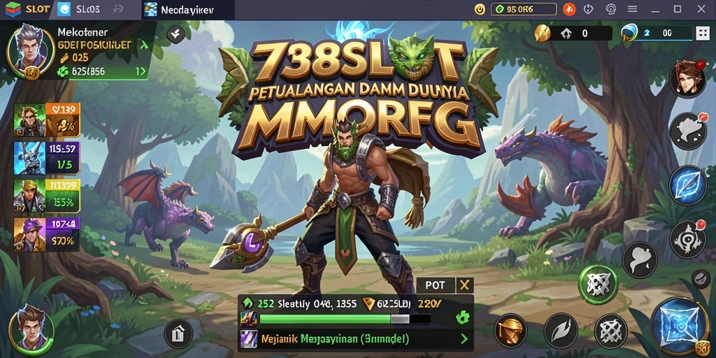 Gameplay seru dalam dunia MMORPG yang luas.
