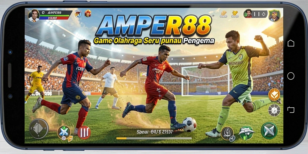 Screenshot AMPER88 menampilkan gameplay intens dalam pertandingan olahraga.