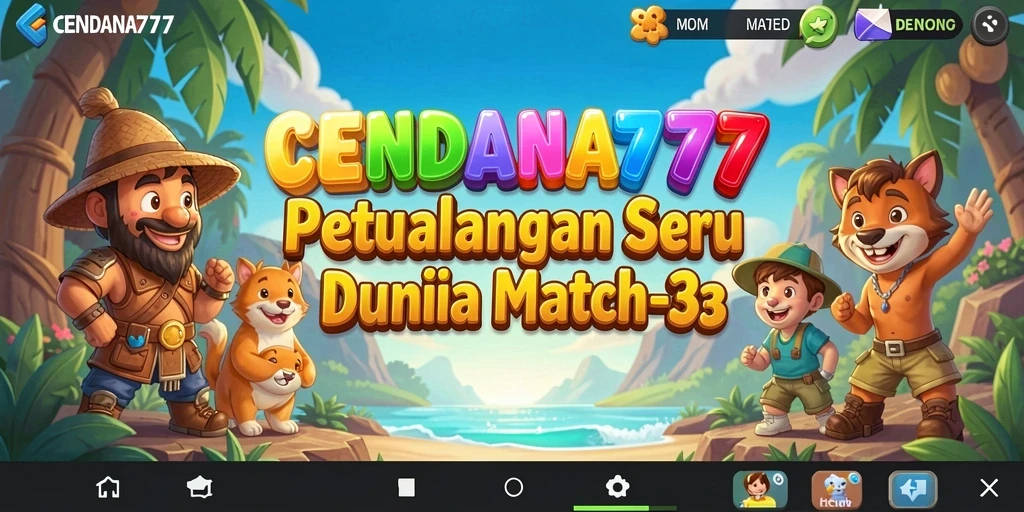 Tampilan bermain CENDANA777 dengan gameplay Match-3 yang seru.