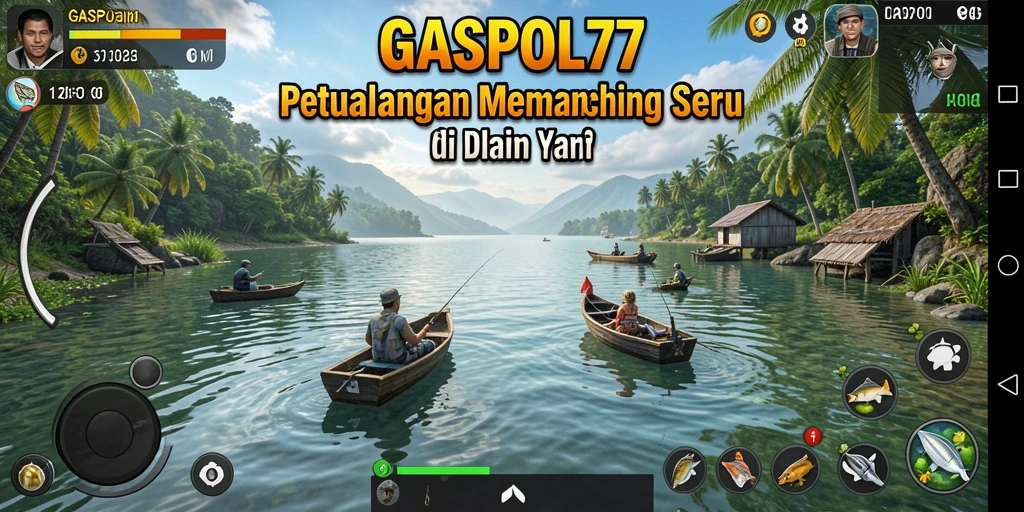 Screenshot dari gameplay GASPOL77 yang menarik saat menangkap ikan.