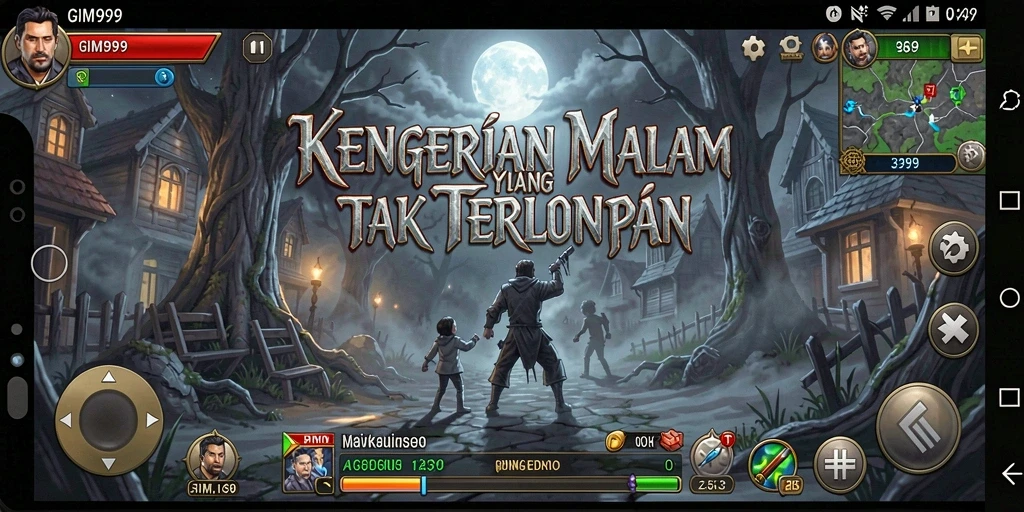 Screenshot menampilkan gameplay menyeramkan dalam GIM999.
