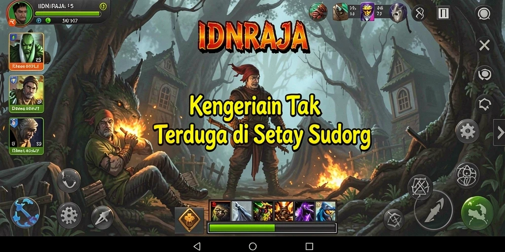 Tangkapan layar menunjukkan momen menegangkan dalam gameplay IDNRAJA.