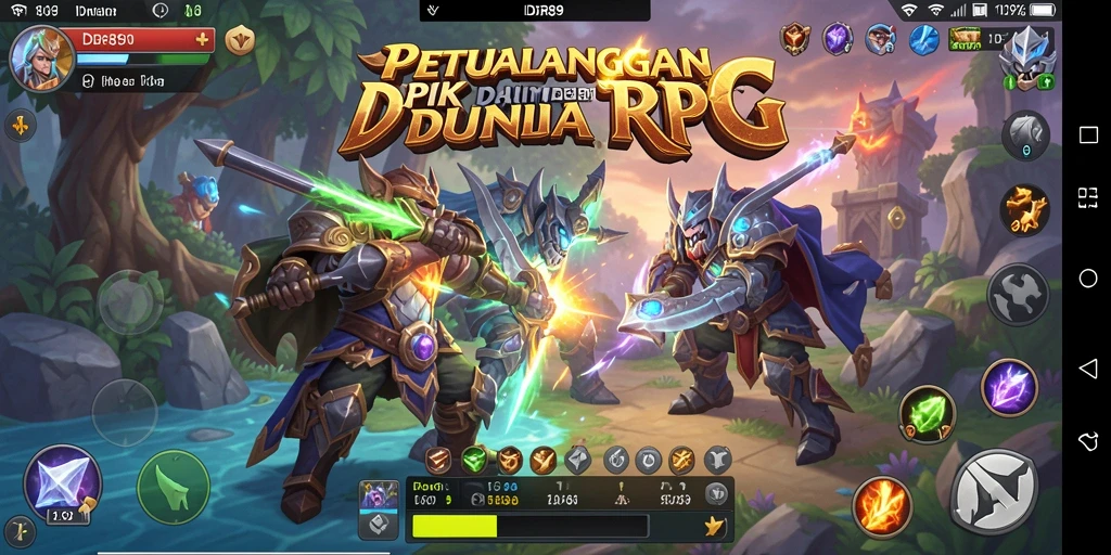 Tangkapan layar gameplay IDR89 menunjukkan aksi petualangan RPG yang seru.