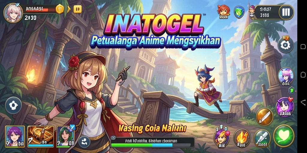 Tampilan gameplay menarik dari INATOGEL dengan karakter anime.