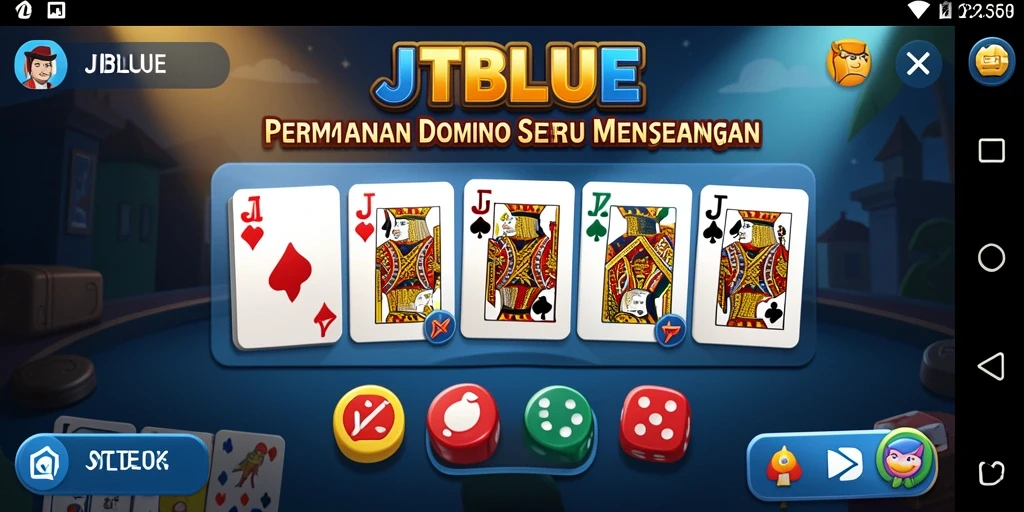 Tampilan menarik dari gameplay Domino di JTBLUE.