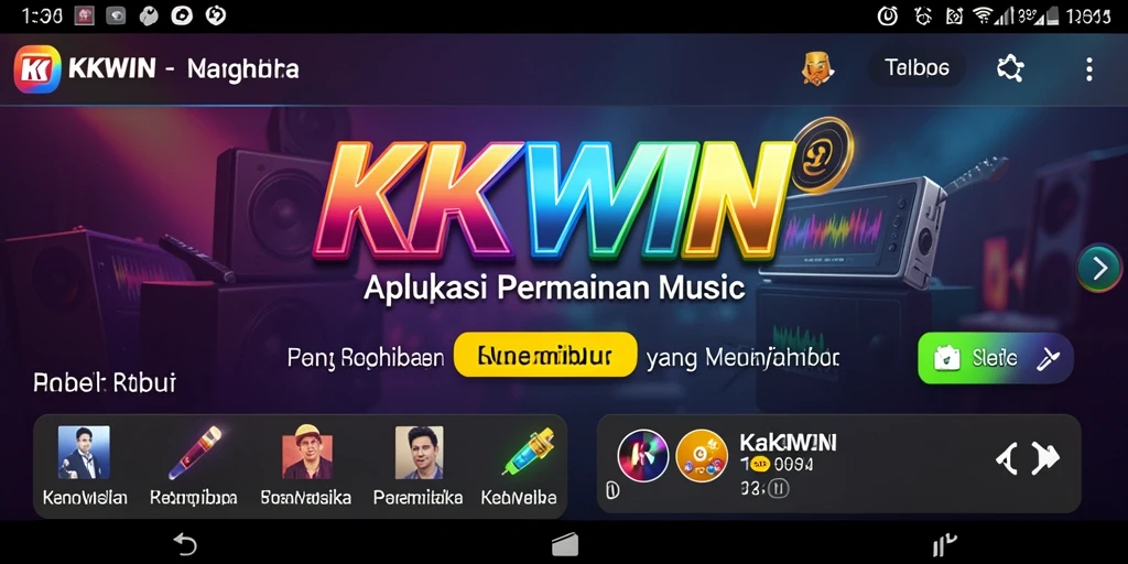 Tampilan gameplay menarik dari KKWIN dengan beragam tantangan musik.
