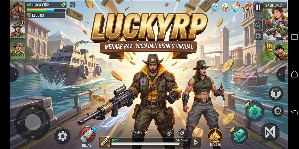 Tampilan gameplay LUCKYRP dengan aksi Tycoon yang mendebarkan.