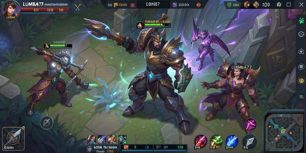Tampilan aksi seru dalam gameplay MOBA LUMBA77