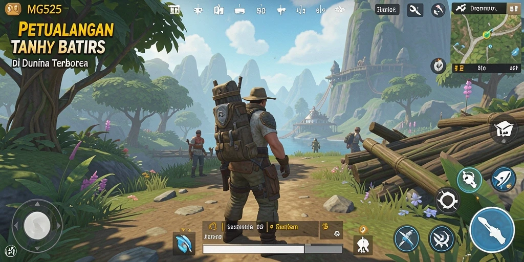 Tampilan gameplay yang memukau di dunia terbuka MG525.