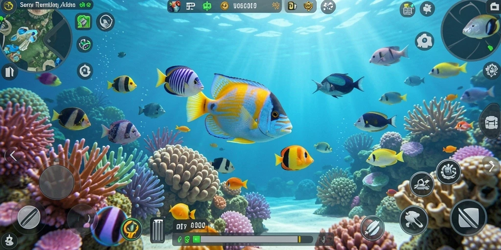 Tampilan gameplay Tembak Ikan yang seru dan menarik.