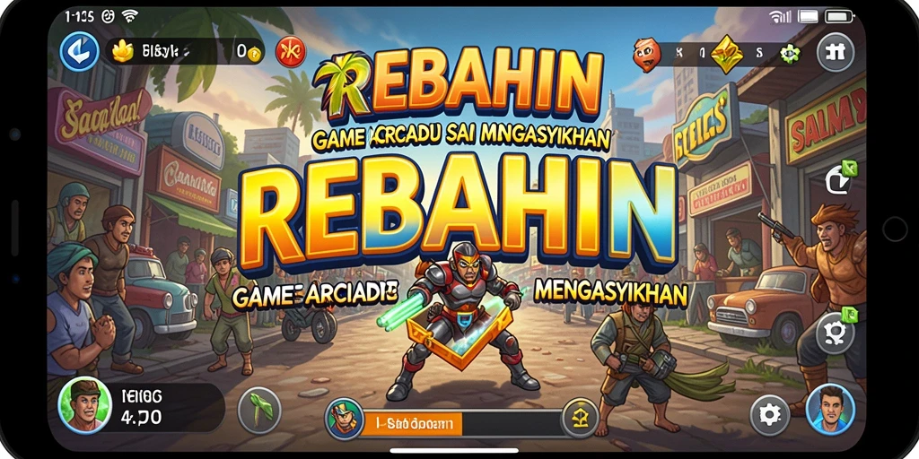 Screenshot gameplay seru dari REBAHIN, menunjukkan aksi penuh warna.