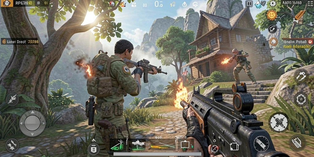 Tangkapan layar menampilkan aksi seru gameplay TPS RP6789.
