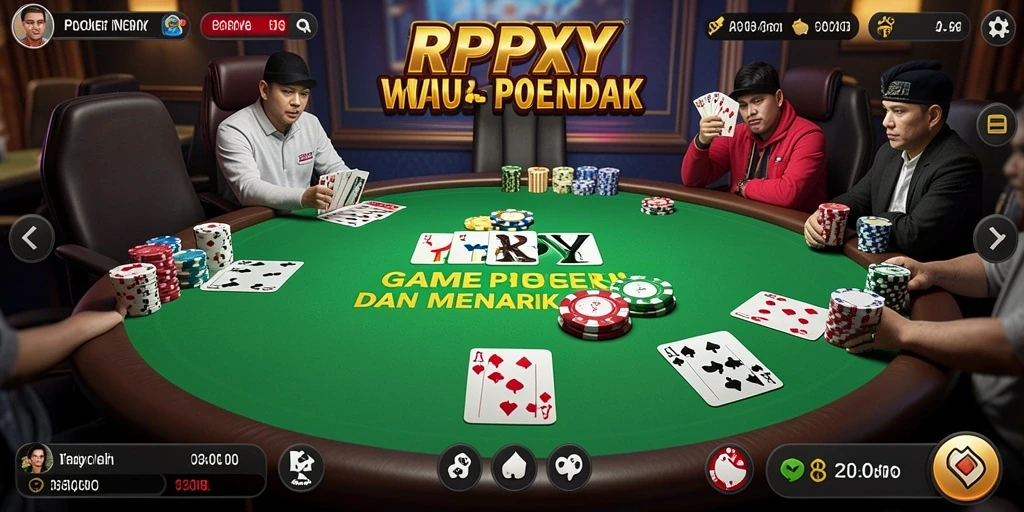 Screenshot RPYYY menampilkan gameplay intens dalam permainan poker.