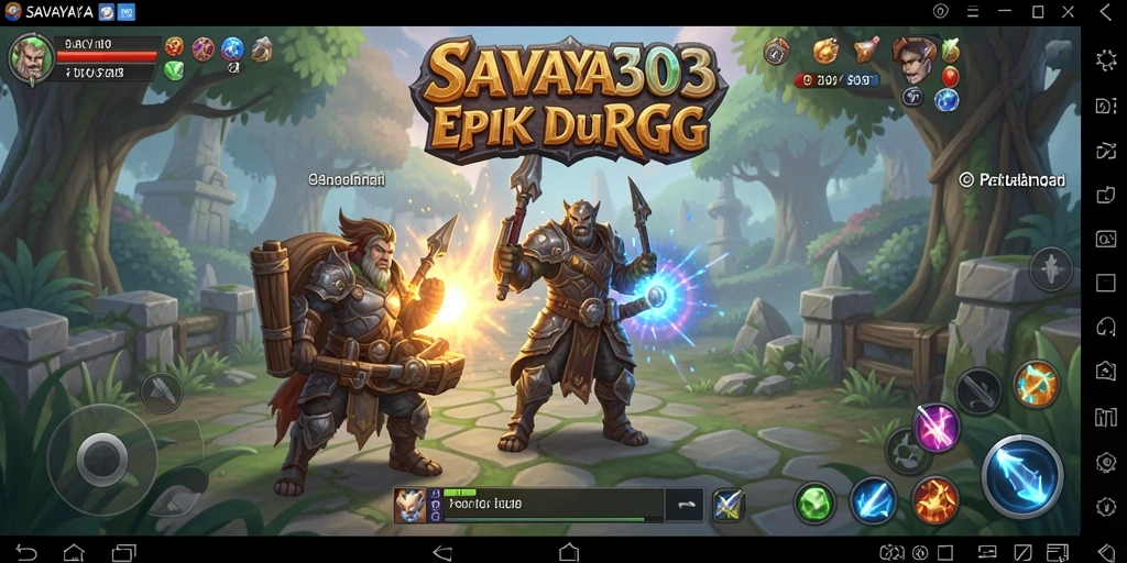 Tampilan fitur gameplay SAVAYA303 dengan aksi RPG yang seru.