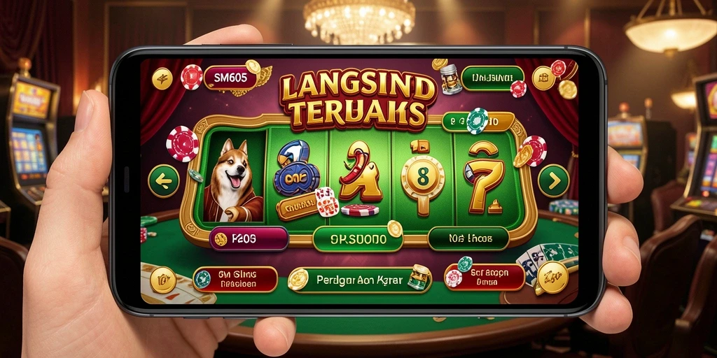 Screenshot gameplay SM605 menampilkan dealer profesional dalam aksi Live Casino.