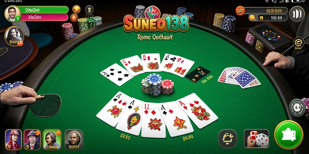 Gameplay seru SUNEO138 dengan kartu dan lawan.