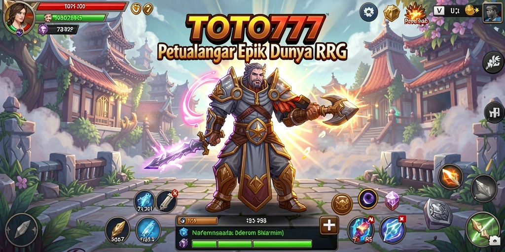Screenshot gameplay TOTO777 menampilkan aksi seru dalam pertarungan RPG.