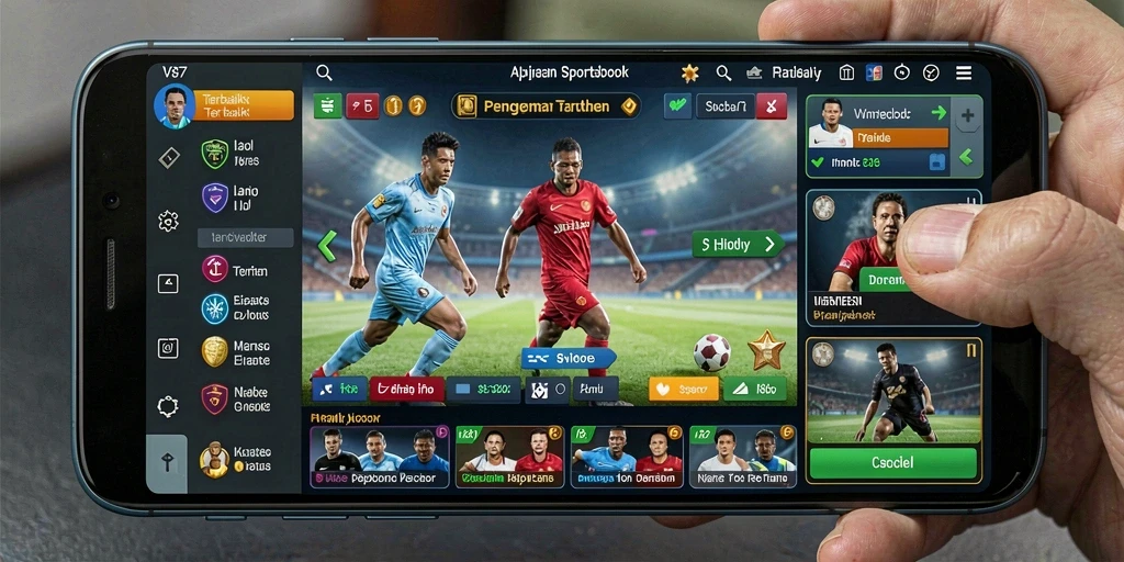 Screenshot V87 menampilkan antarmuka taruhan olahraga yang menarik.